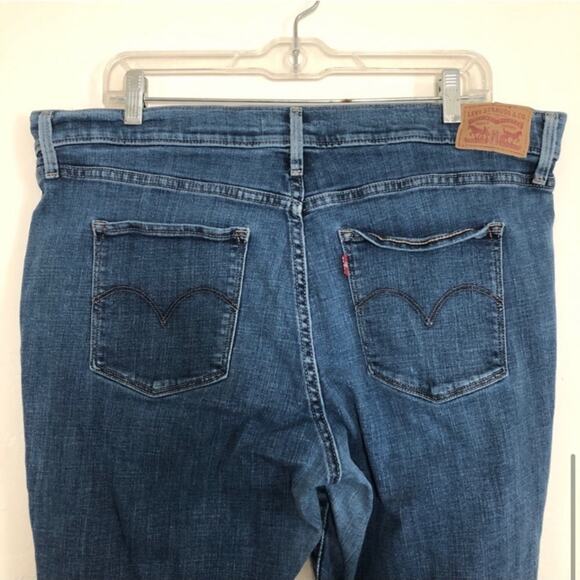 Levi's Jeans Shaping Skinny Leg Mid Rise Distressed Blue Denim Jeans Pants - Picture 9 of 9